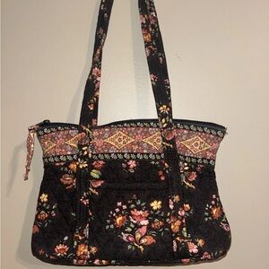 Vintage Vera Bradley CHOCOLATE Little Betsy Handbag Purse Floral 90s Rare HTF